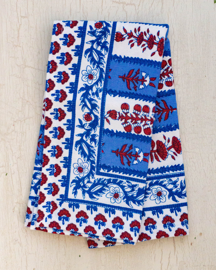 tea towel - avignon red & blue