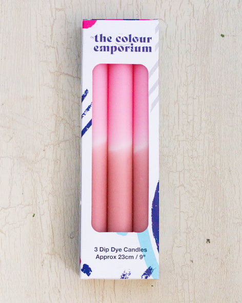 dip-dye tapers - mulberry coulis (set of 3)