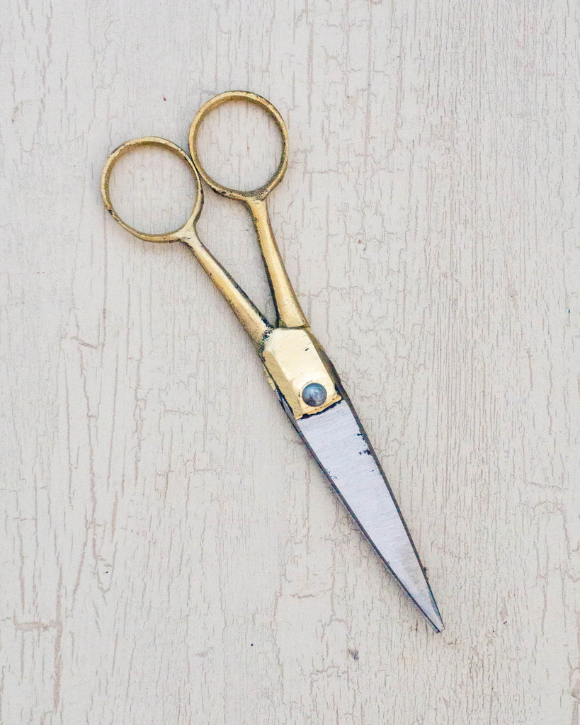 small scissors - brass handle