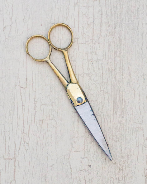 small scissors - brass handle