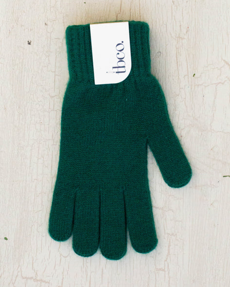 cashmere gloves - forest