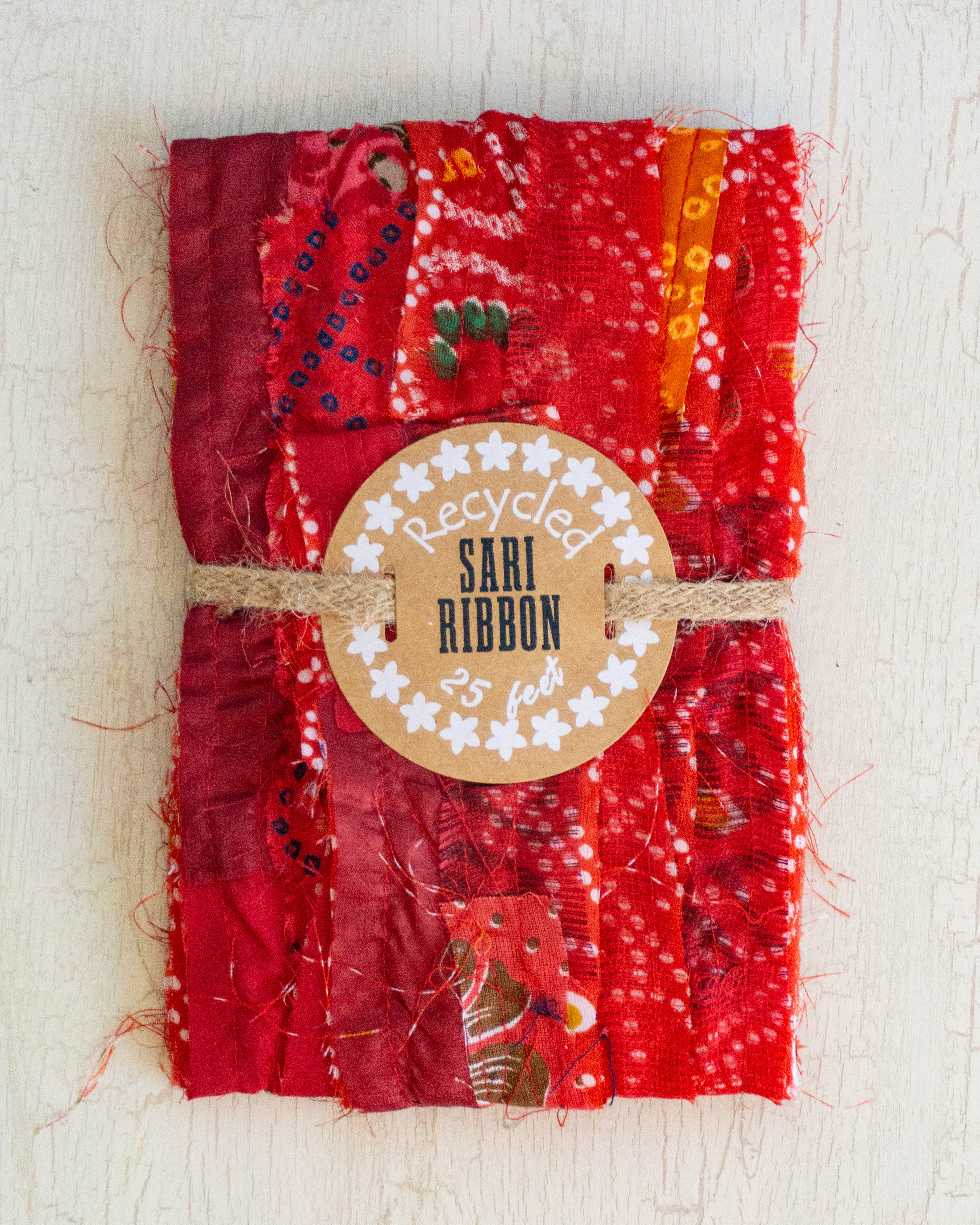 Sari scrap fabric ribbon