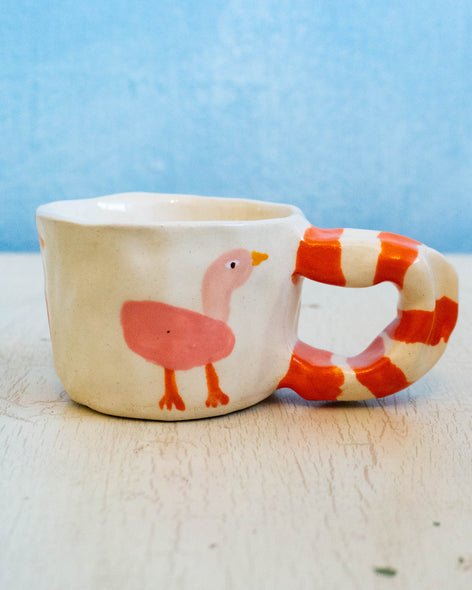 ceramic mug - flamingos