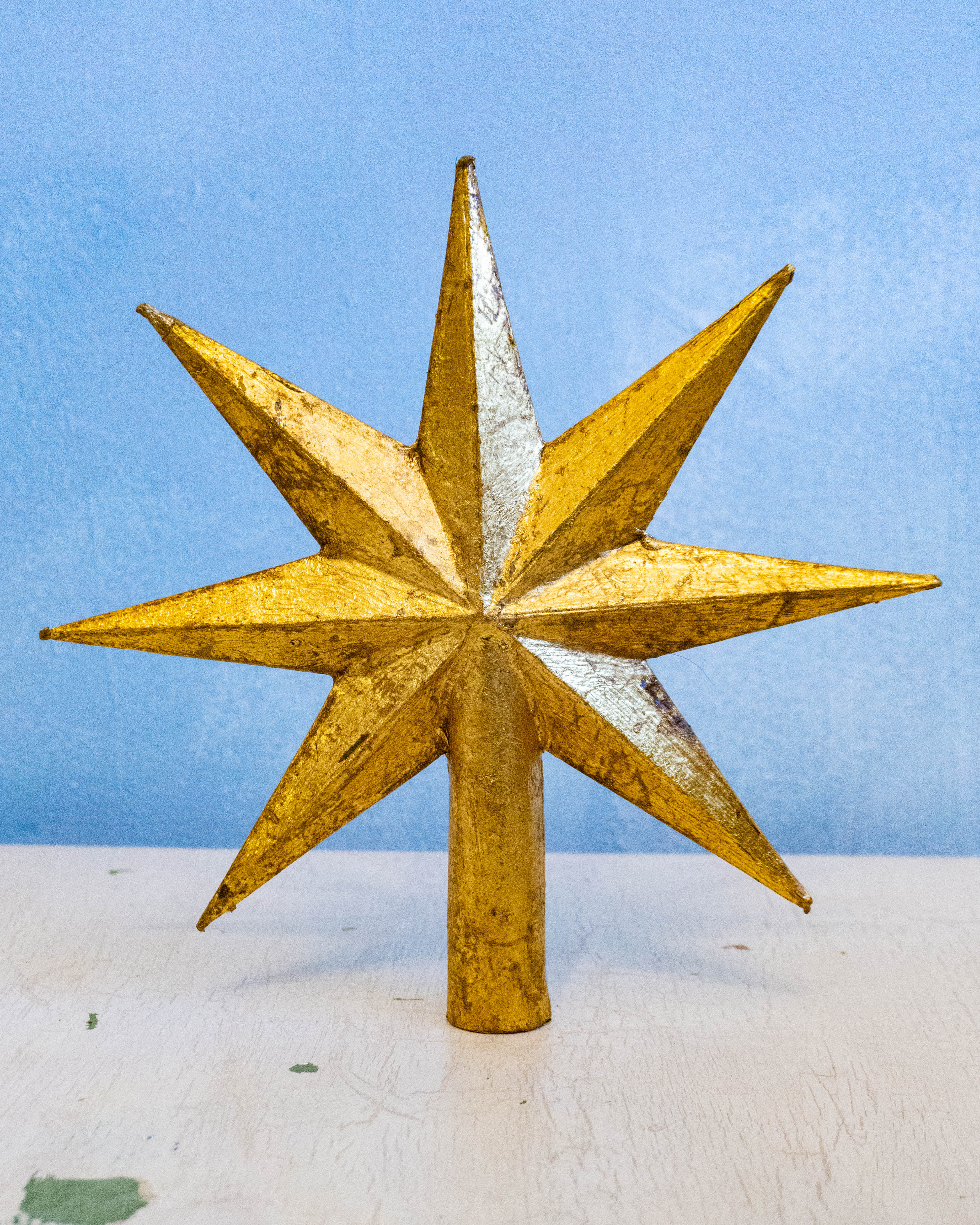 tree topper - gold paper mache
