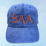 baa hat - royal blue & orange