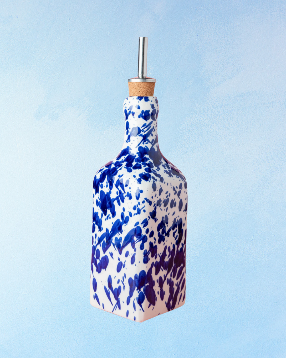 ceramic - splatter blue oil dispenser