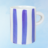 mug en céramique - rayures bleues