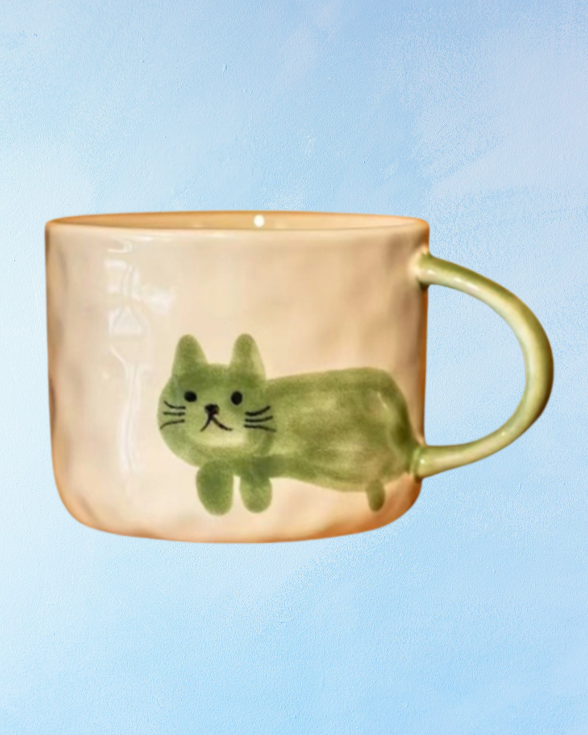 ceramic mug - green cat