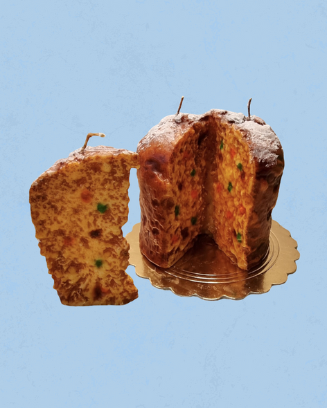 candle - panettone w/ slice