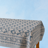 tablecloth - cotton kalamkari indigo palm