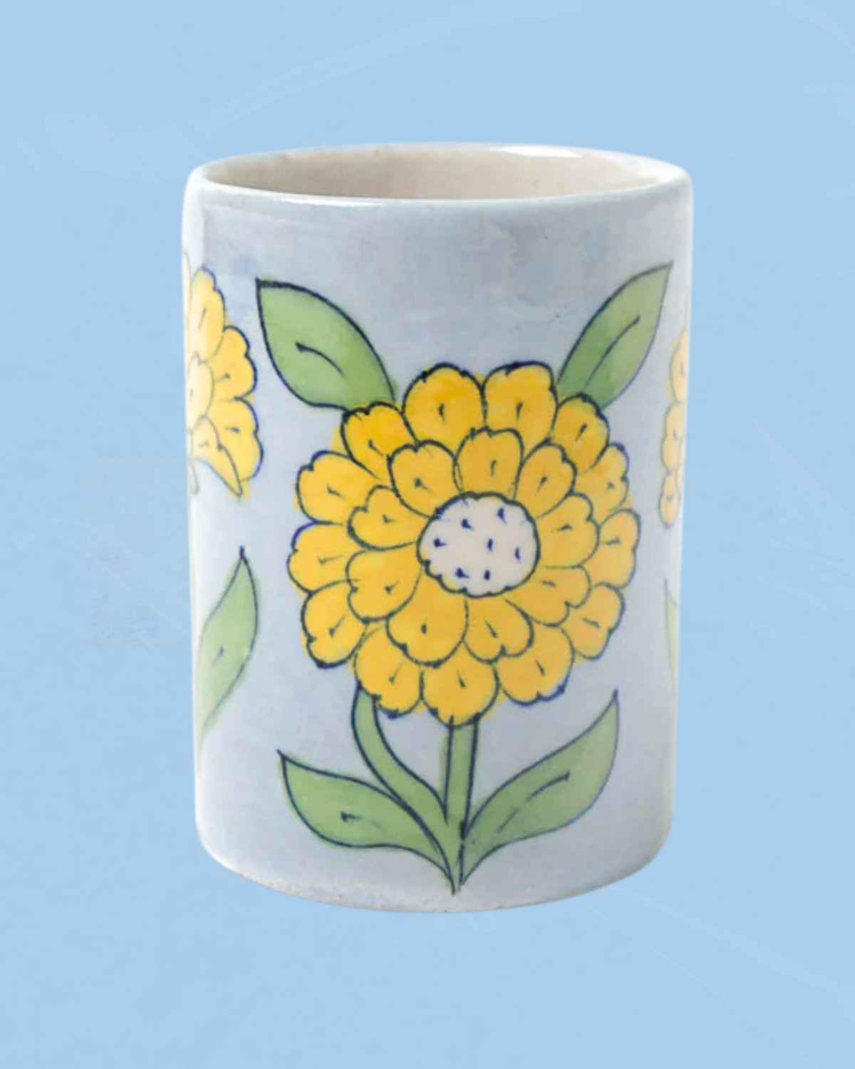 toothbrush vessel - blue pottery (multiple styles)