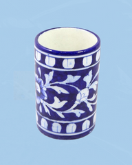 toothbrush vessel - blue pottery