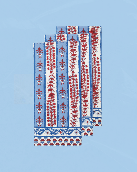 napkins - avignon red & blue (set of two)