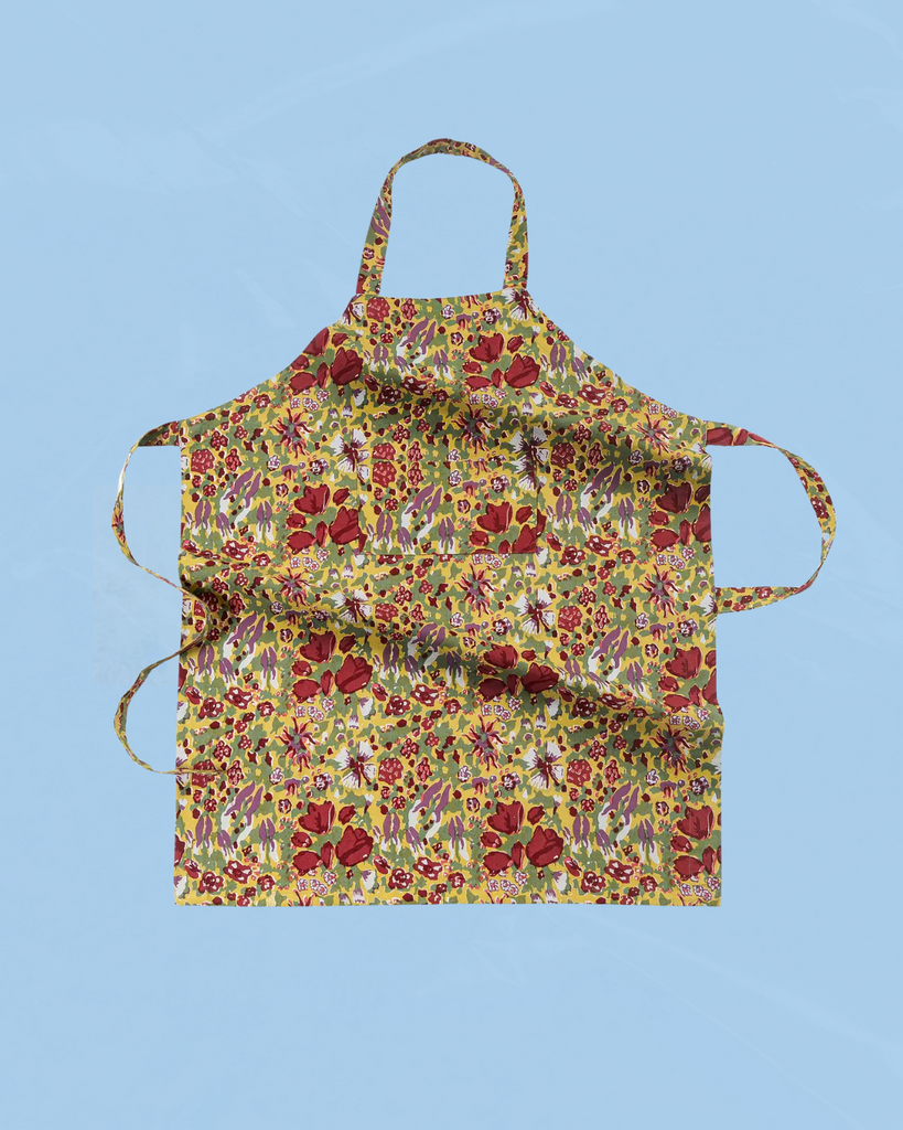 apron - jardin red and green