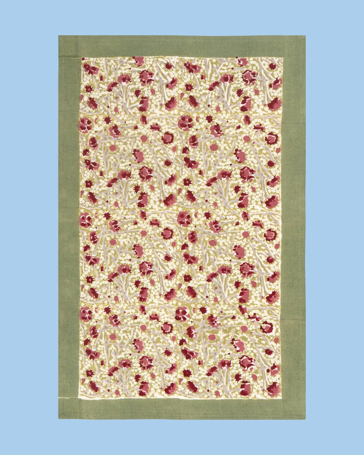 tea towel - meadows red and green