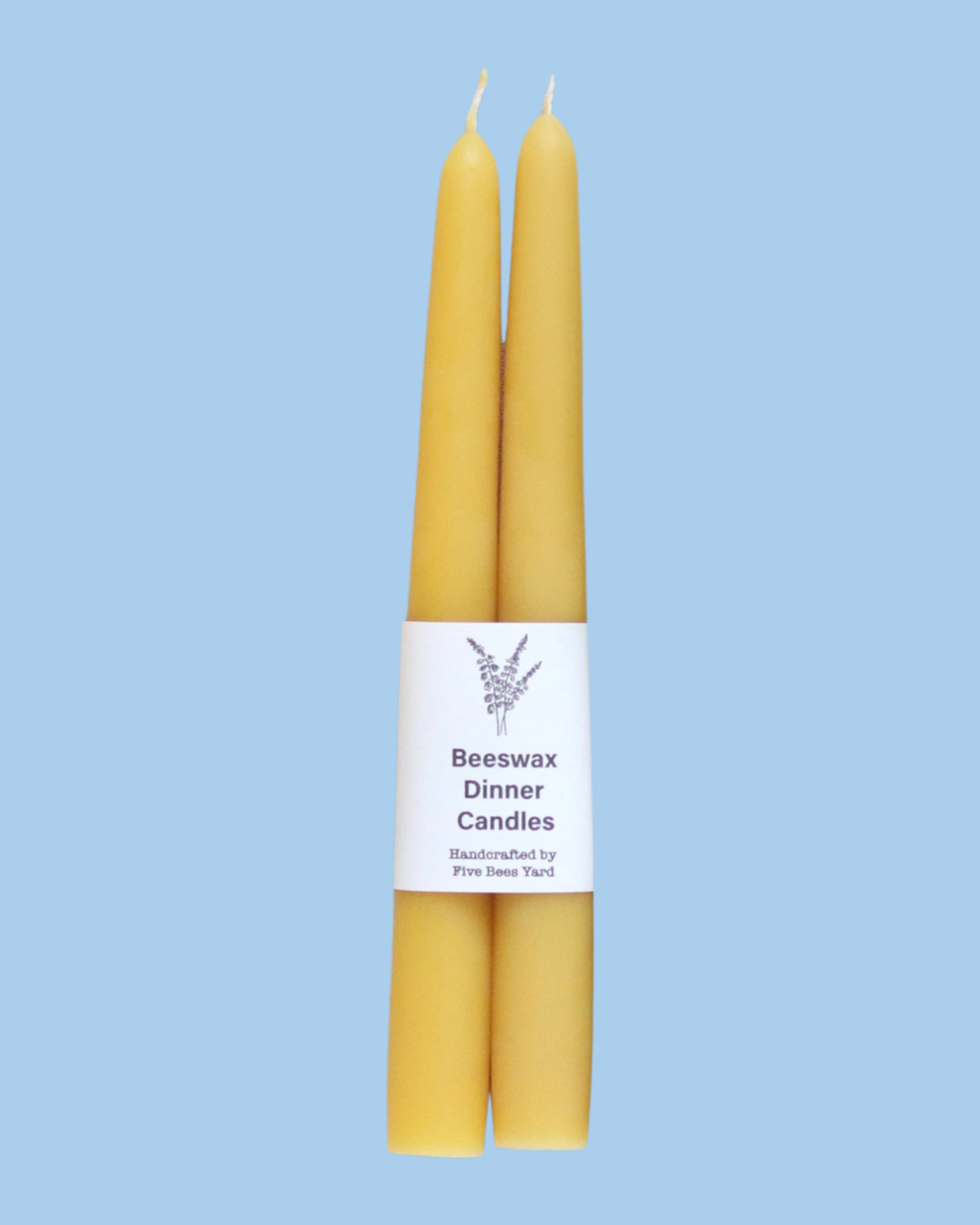 candle - natural dye beeswax tapers - natural yellow (set of two)