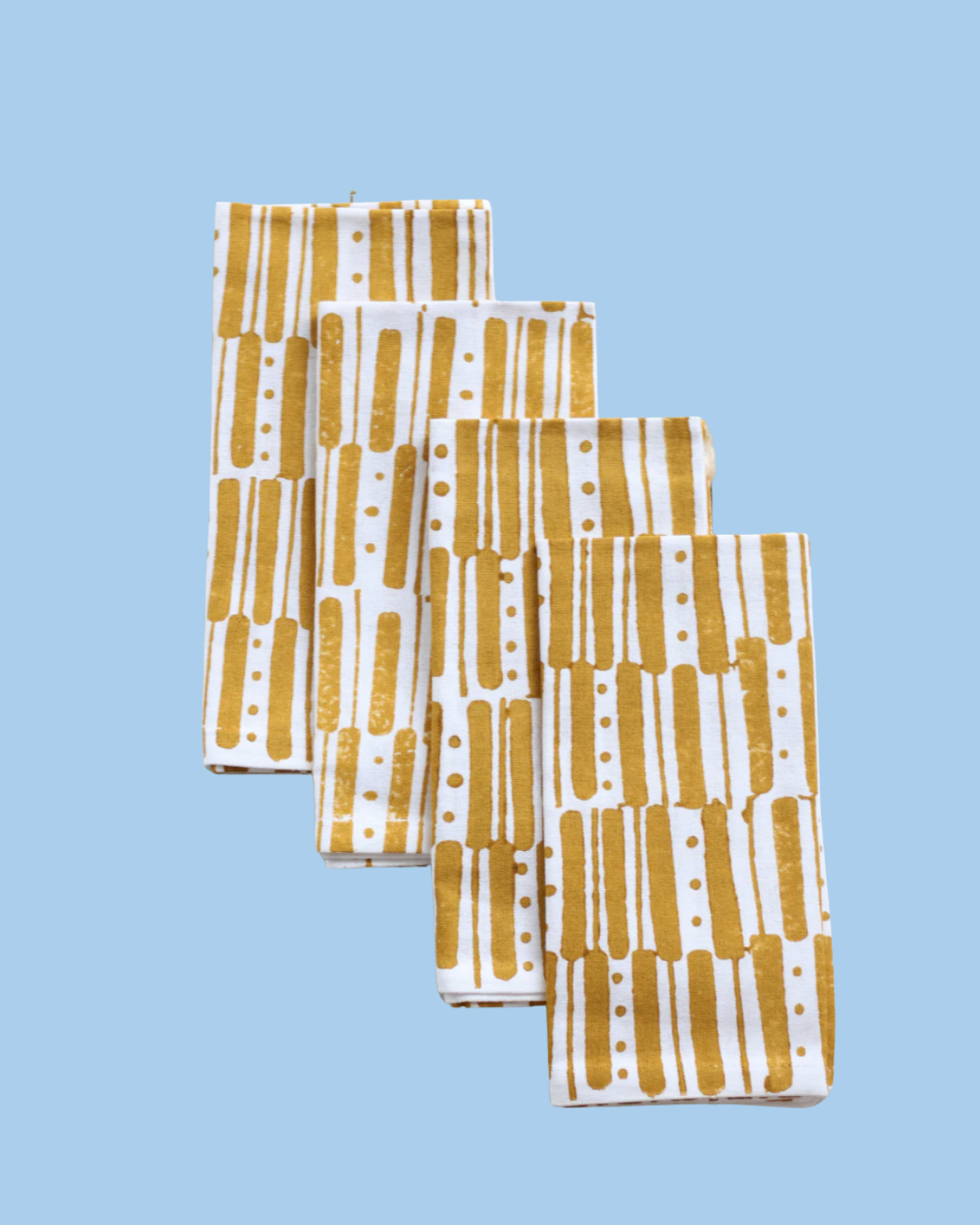 napkins - dots and lines in mustard (set of two)