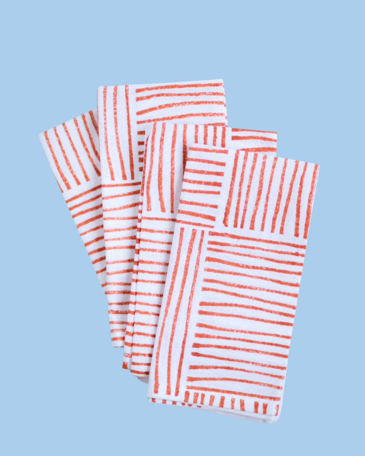 napkins - stripes in orange (set of two)