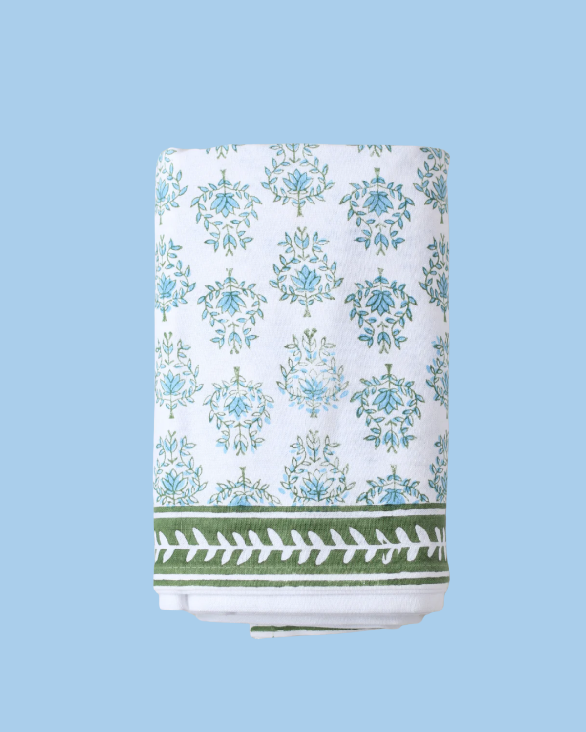 table runner - lotus/sage/uniform blue