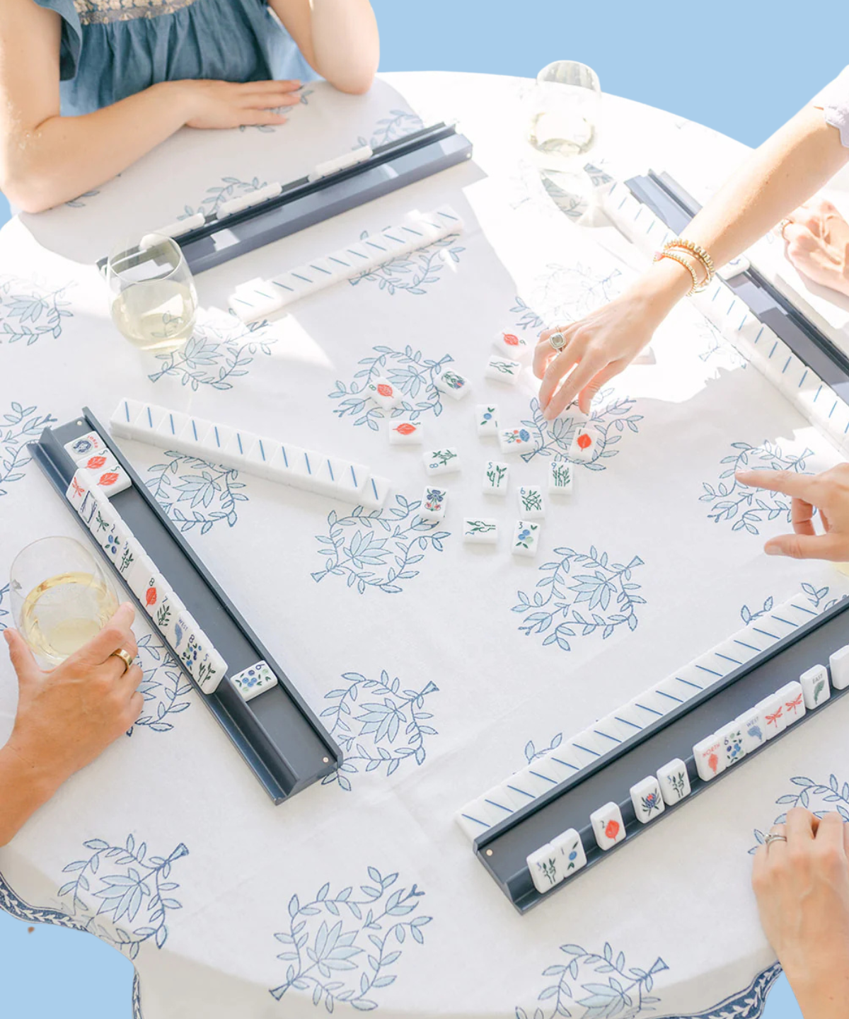 tablecloth - lotus navy