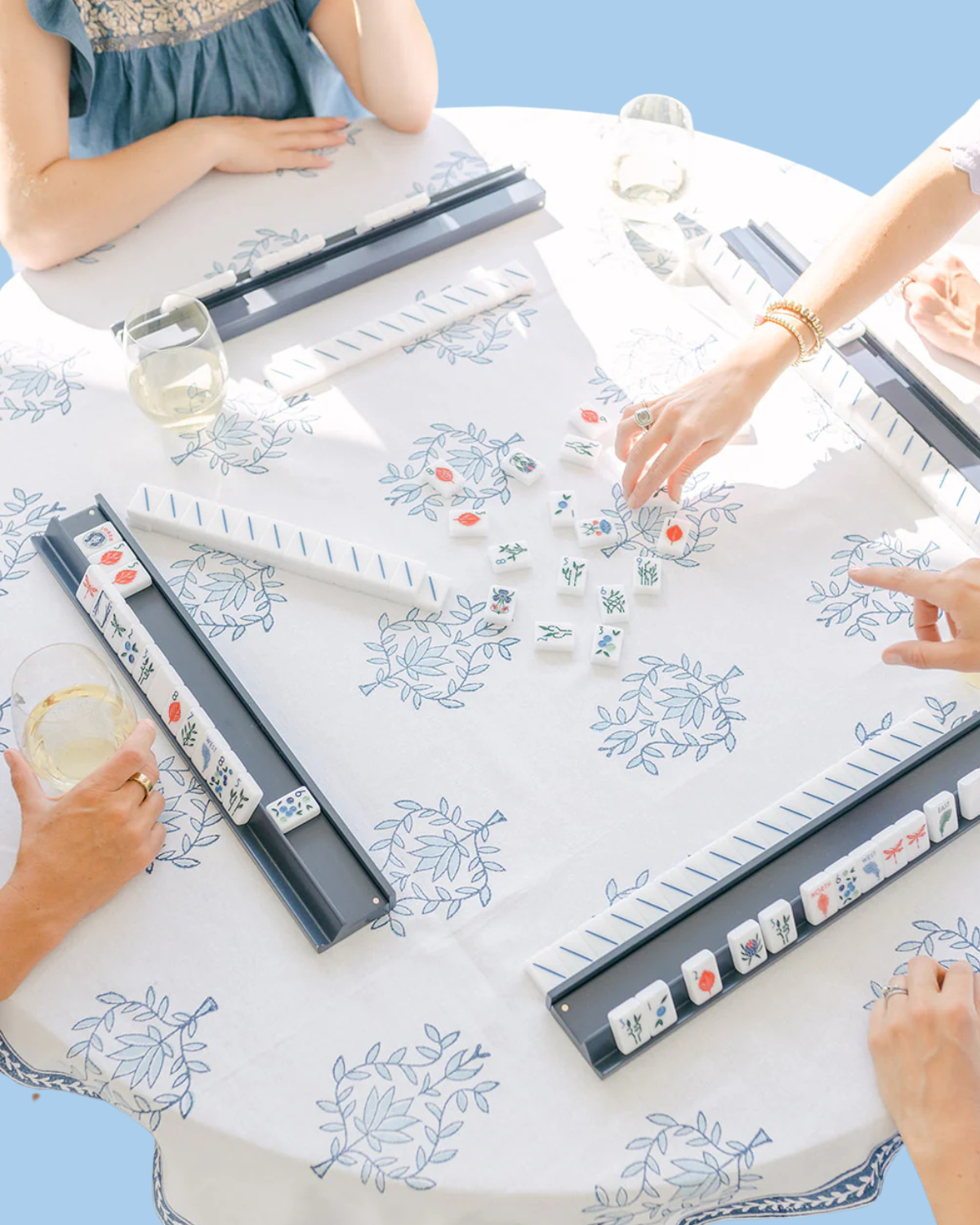 tablecloth - lotus/uniform blue/navy