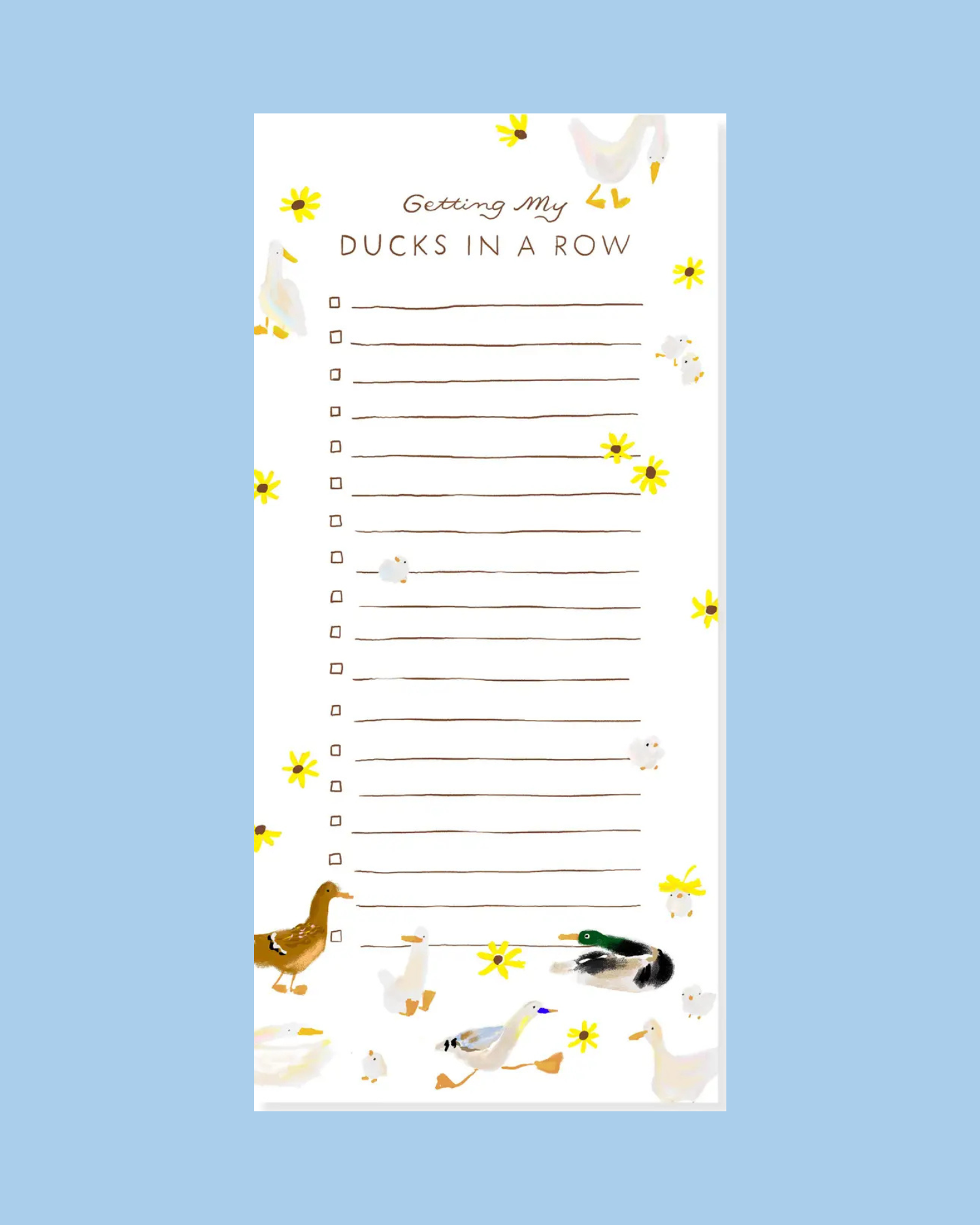 list pad - ducks in a row