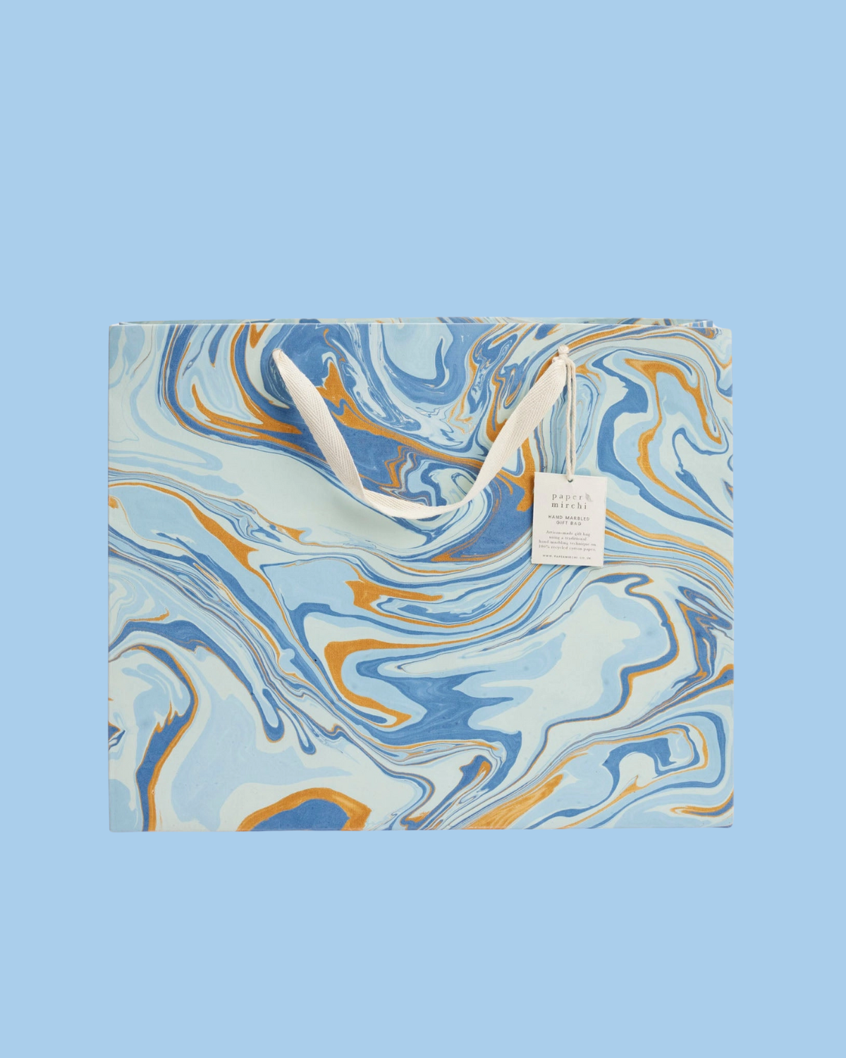 large gift bag - blue marble