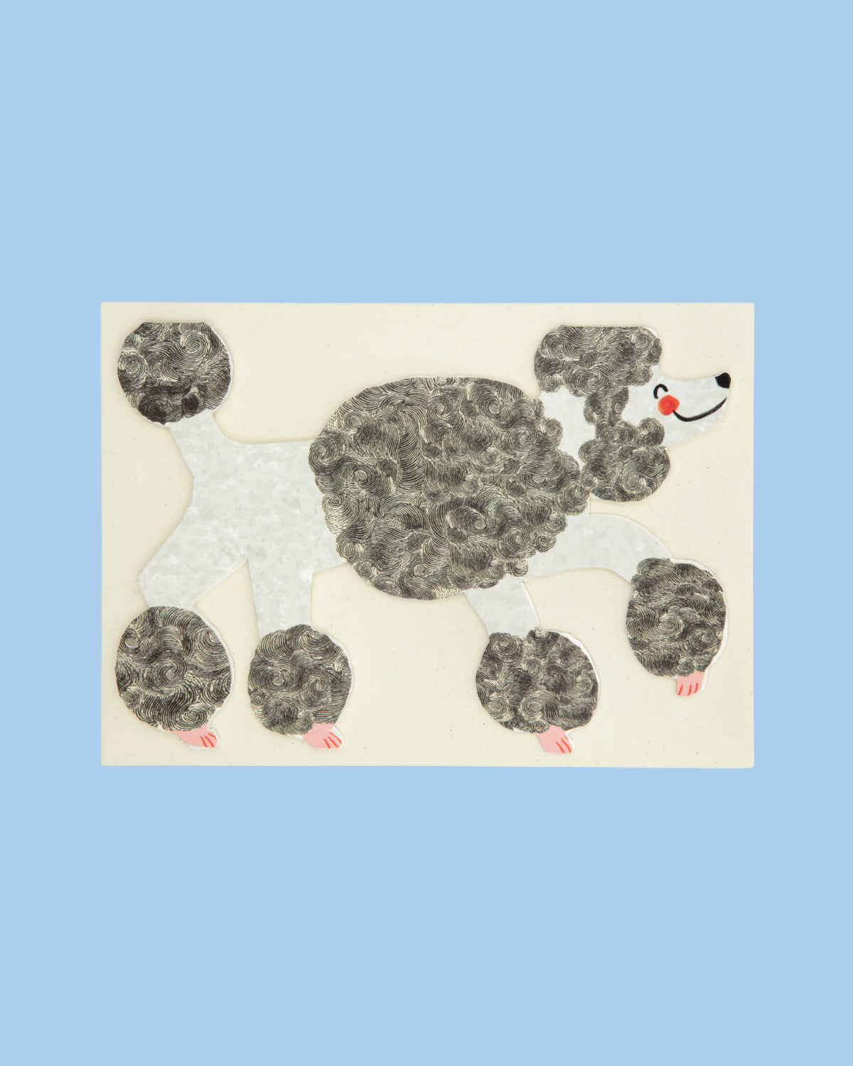 greeting card - poodle (stand-up)