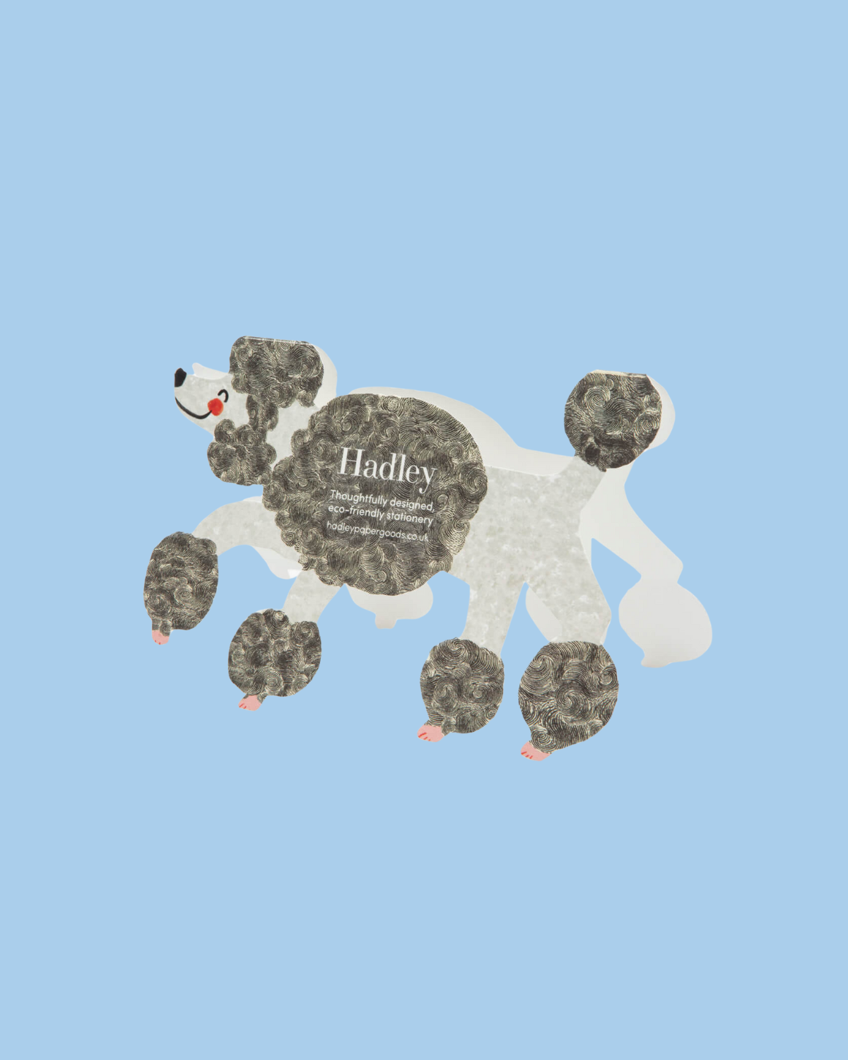 greeting card - poodle (stand-up)