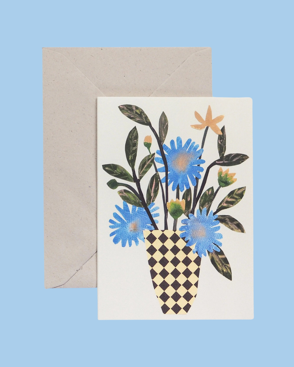greeting card - chequer vase