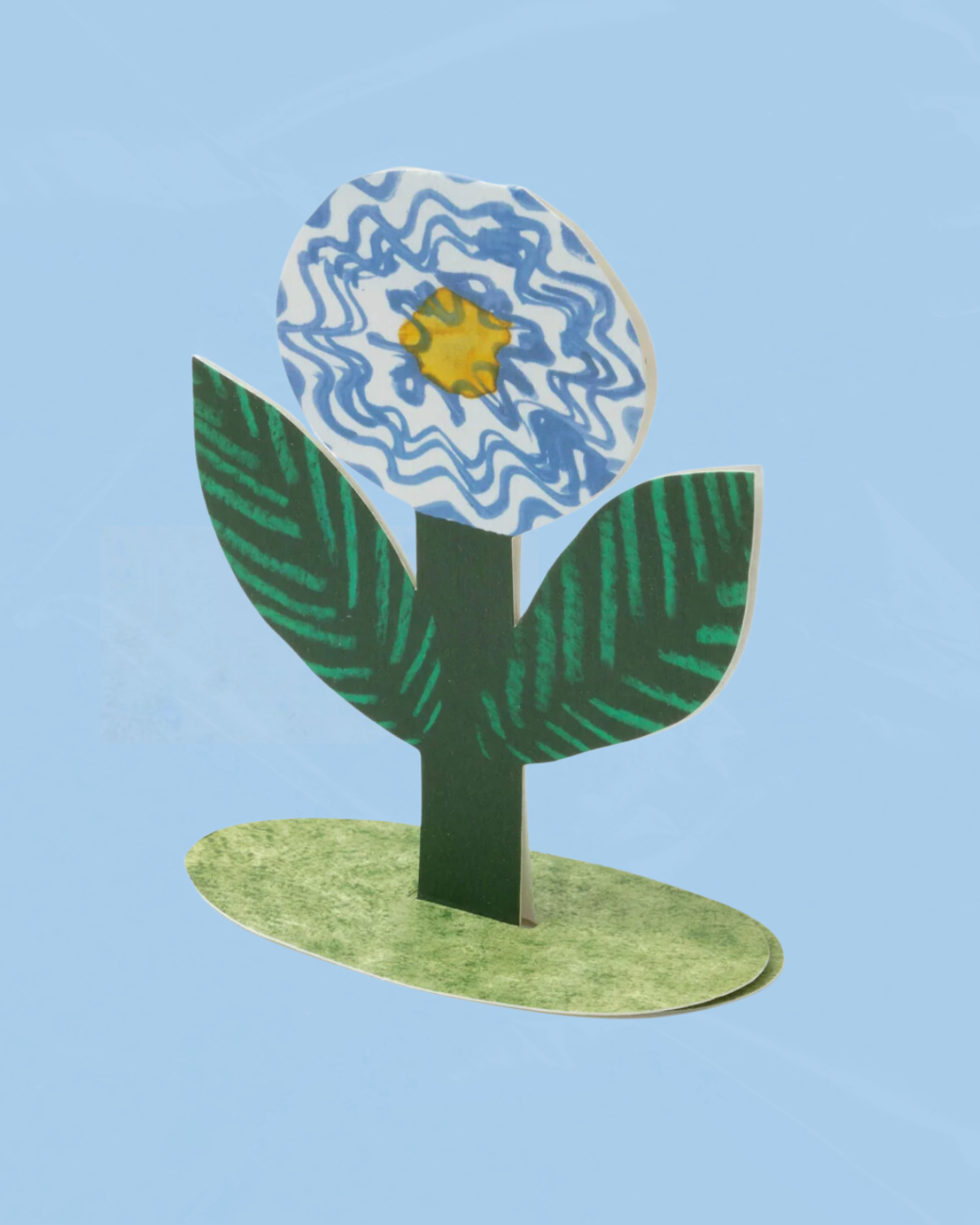 greeting card - blue flower (stand-up)
