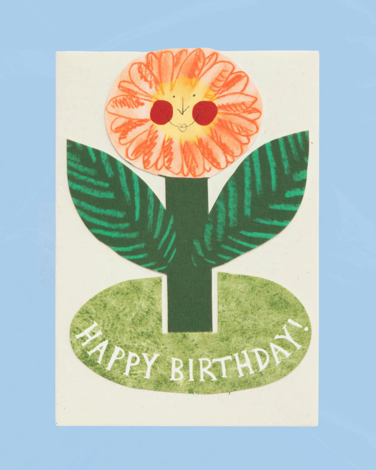 greeting card - happy birthday flower (stand-up)