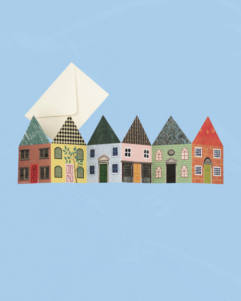 greeting card - house concertina