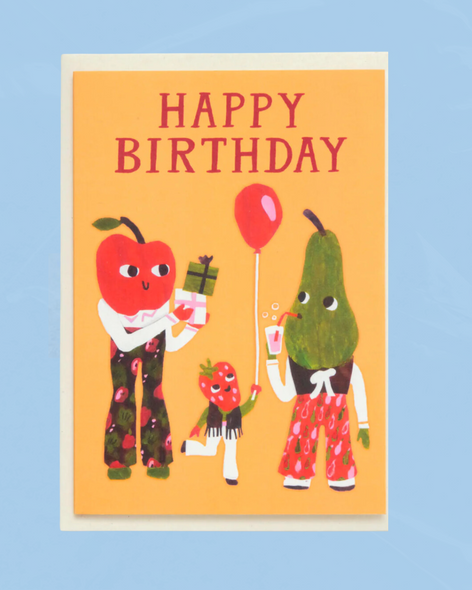 greeting card - happy birthday pear