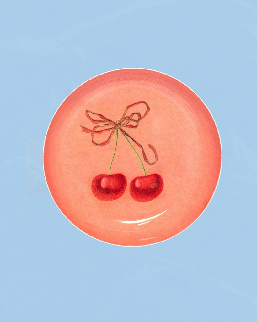 enamel tray - cherry bow