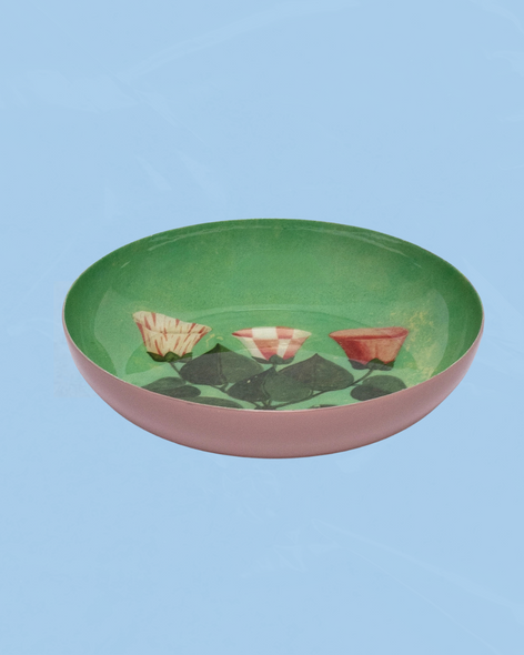 enamel tray - three flowers