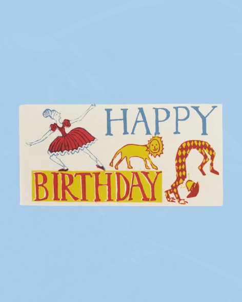 greeting card - happy birthday circus (long)