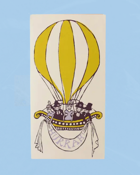 greeting card - hot air balloon hurrah! (tall)