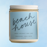 bougie votive : maison de plage