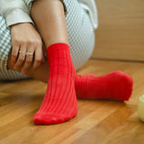 socks - her cotton ribbed - classic red