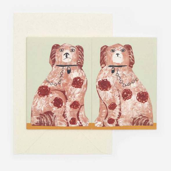 greeting card - mantel dogs