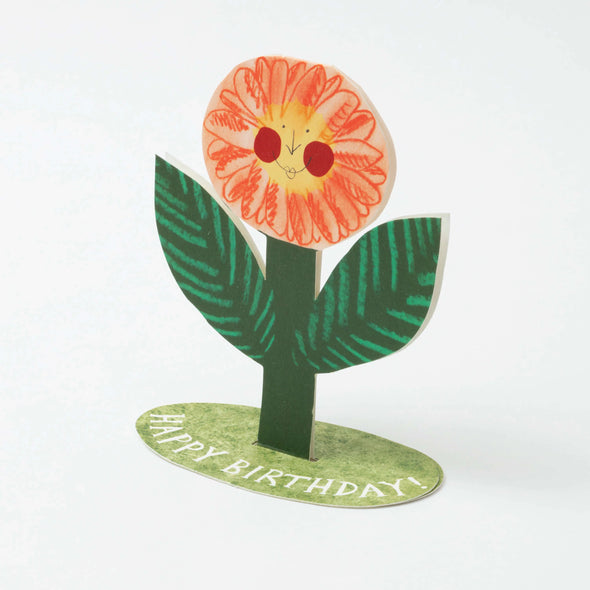 Hadley Paper Goods Happy Birthday standing flower birthday card