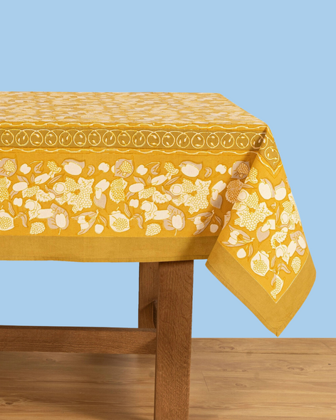 tablecloth - forest harvest grey + mustard