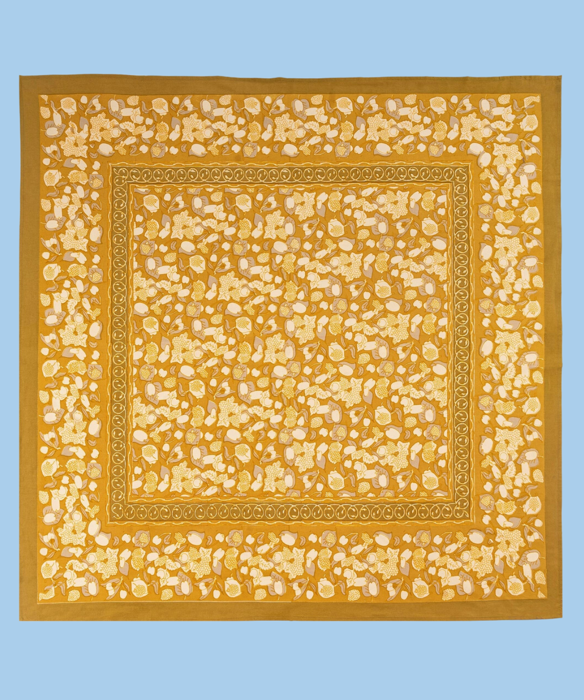 tablecloth - forest harvest: grey and mustard