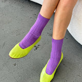 socks - cotton ribbed - violet