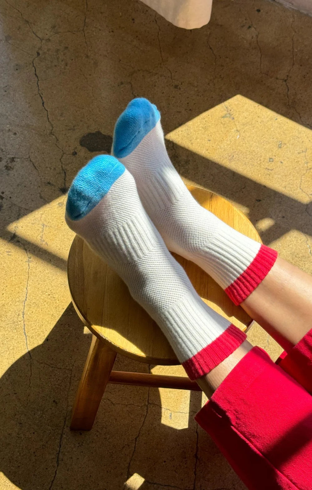 socks - girlfriend - colour block blue/red