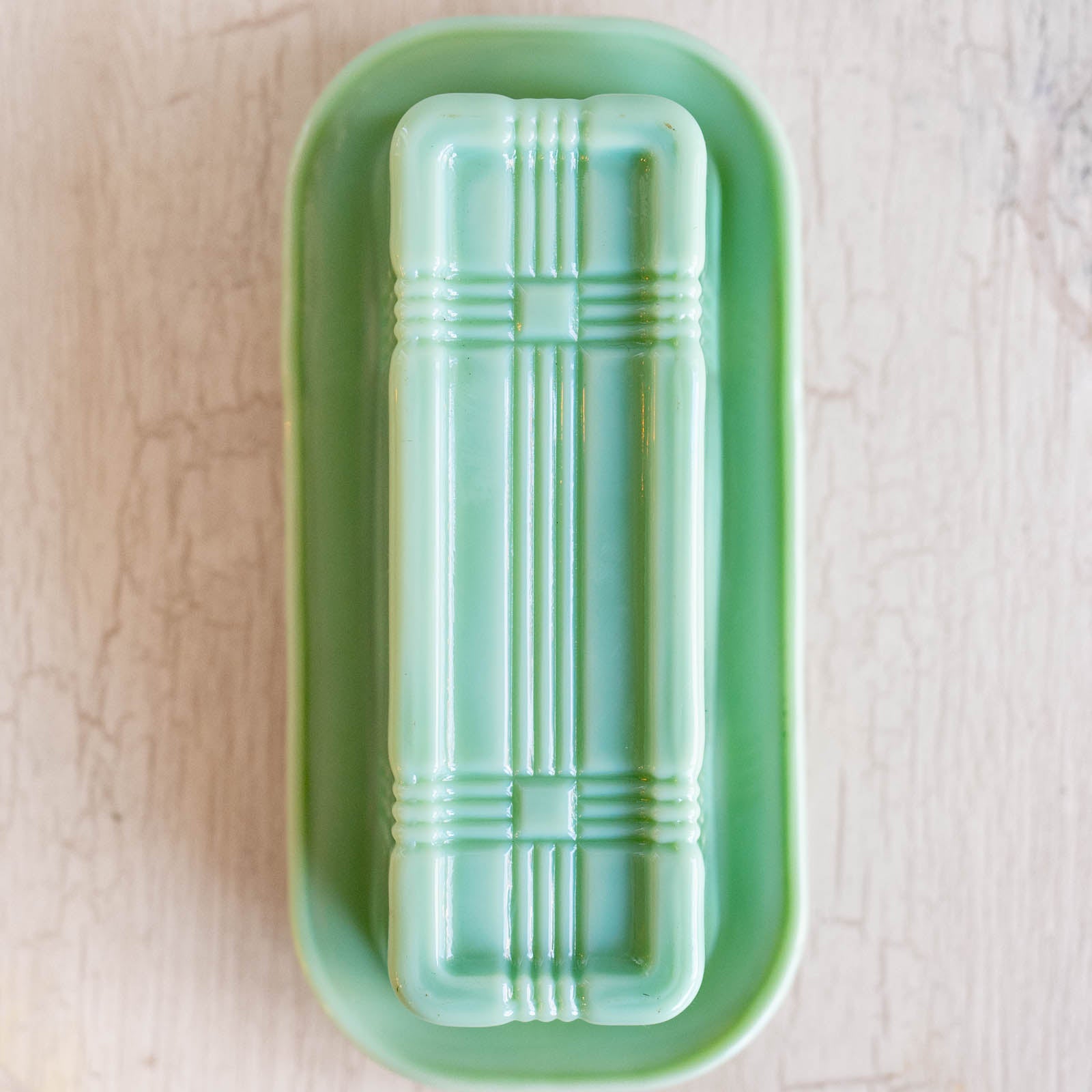 jadeite butter dish from above