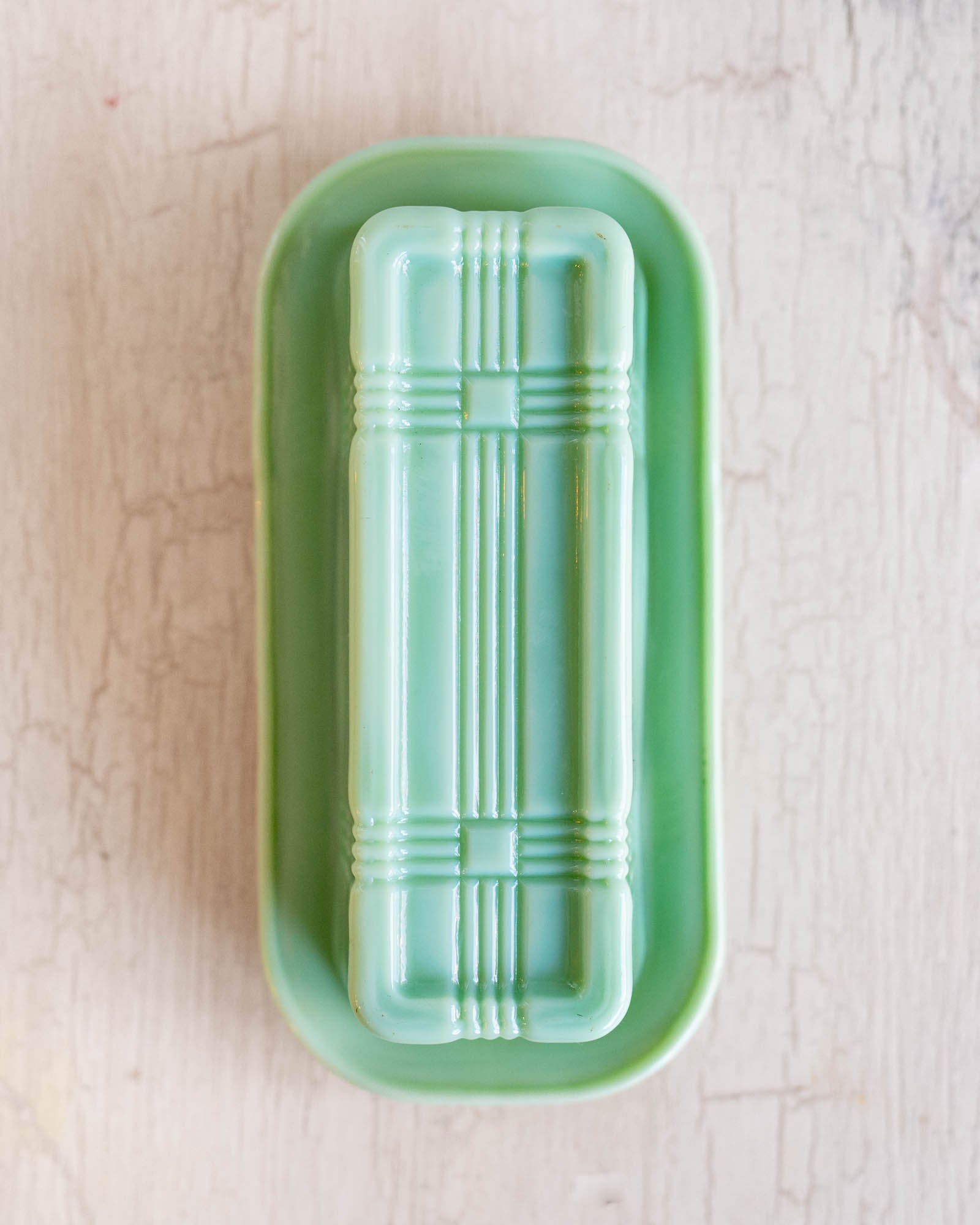 jadeite butter dish from above