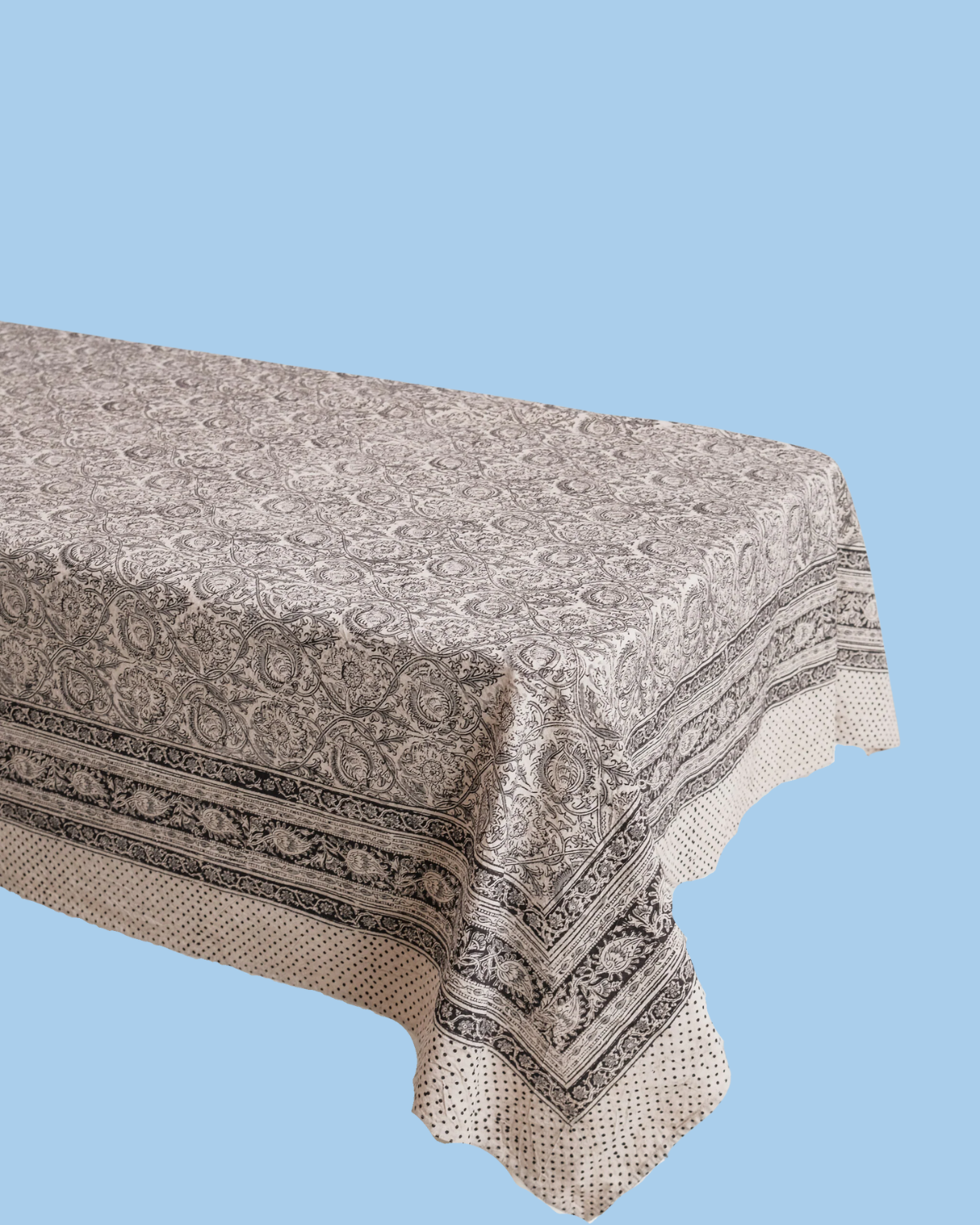 rectangle tablecloth - kalamkari moonlit fleur