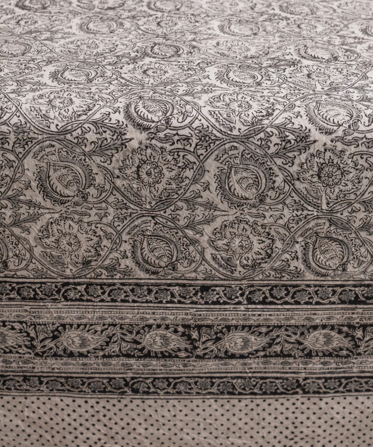 tablecloth - cotton kalamkari moonlit fleur (two sizes)